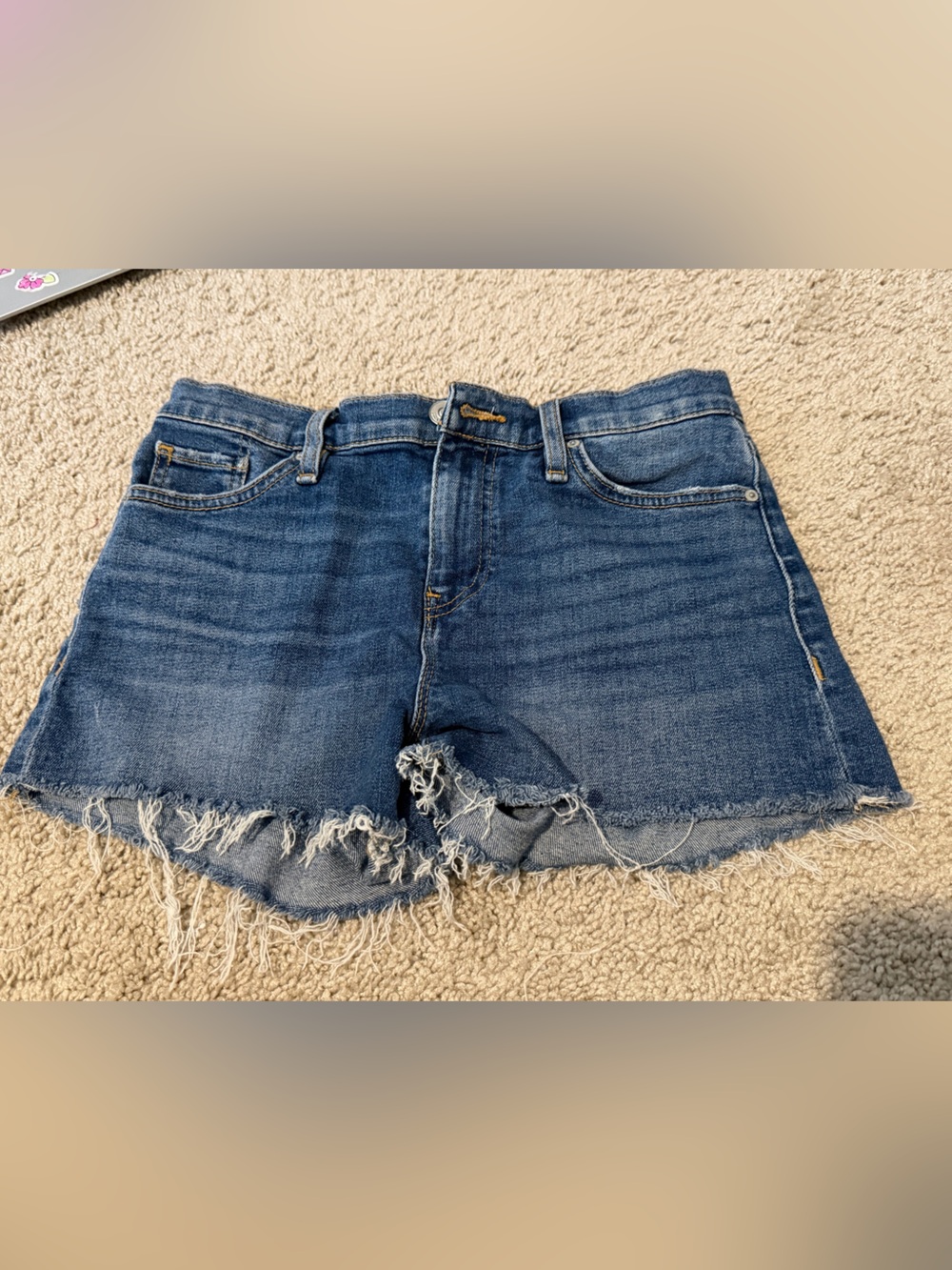 Hudson Gemma Denim Jean Shorts Size 25 Distressed Cuffed High Rise Summer - Picture 6 of 6